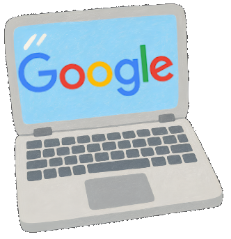 Laptop showing a Google search